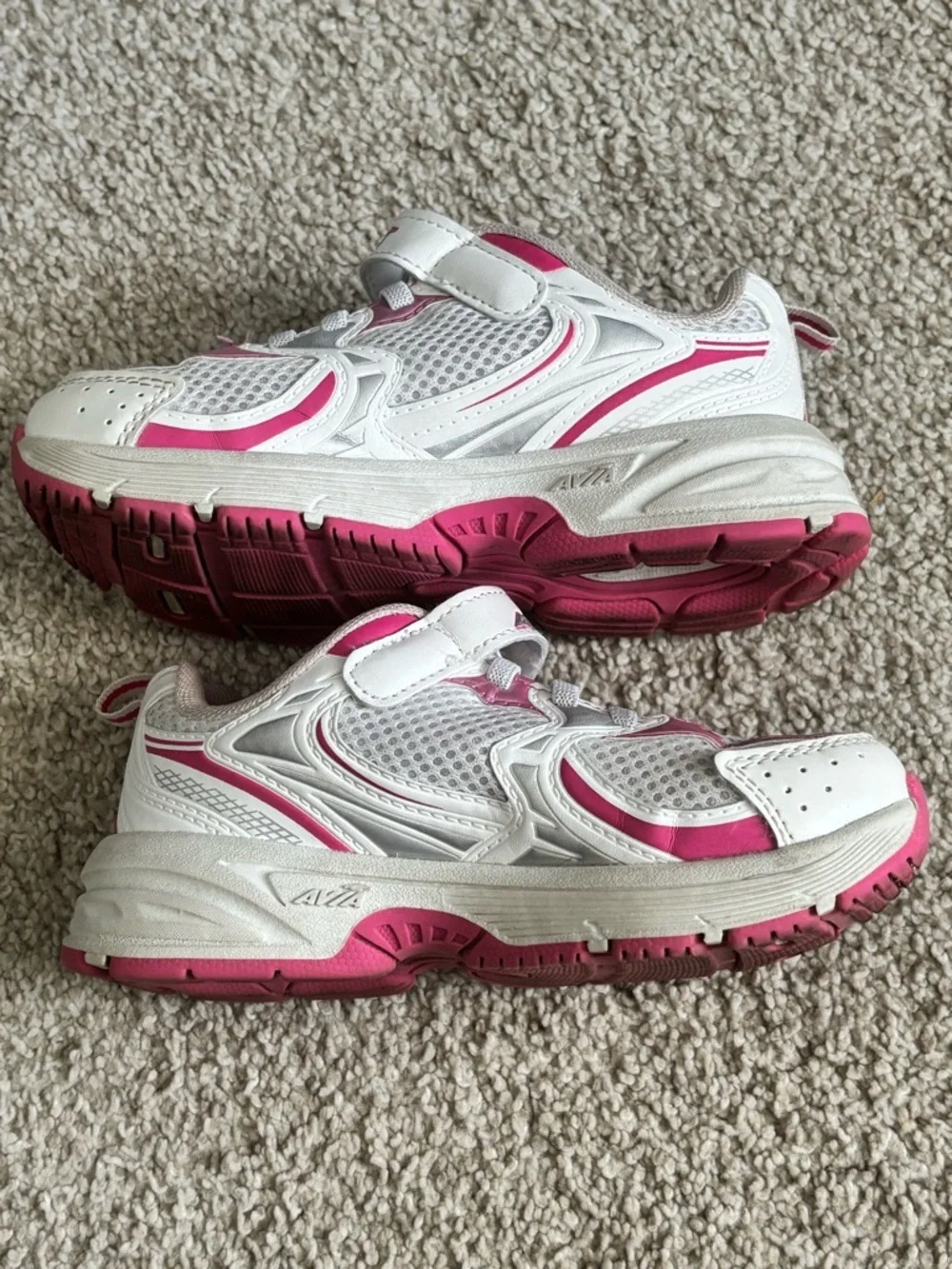 Avia White and Pink Kids Sneakers
